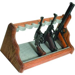 Oak Pistol Rack 8-Gun Silver